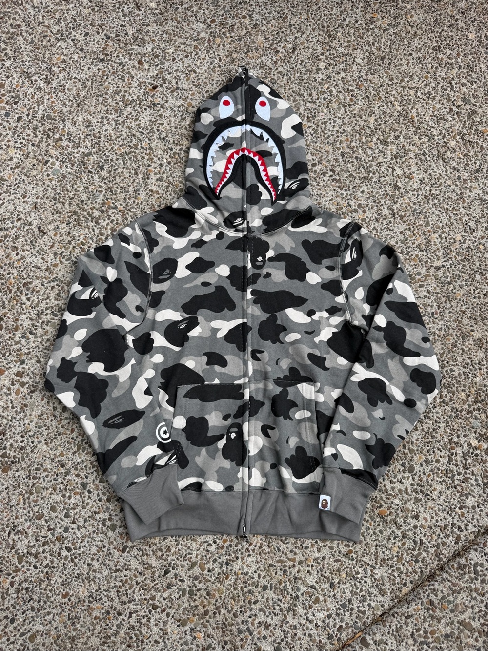 Grey Camo Bape Zip Up
